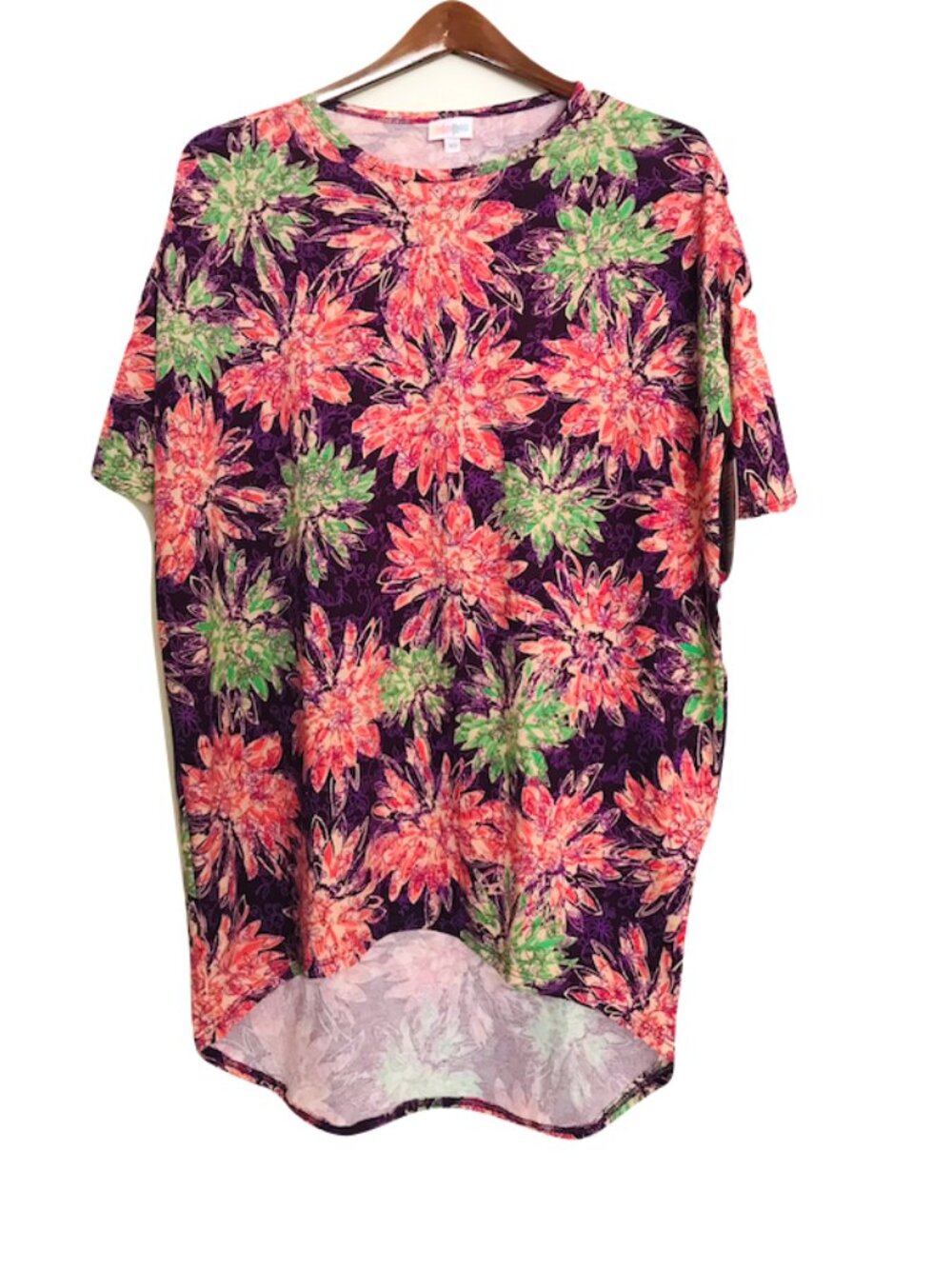 LulaRoeIrma tunic women XS purple pink floral print